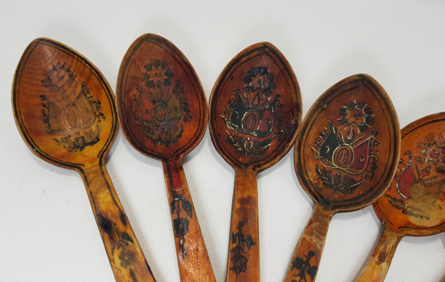 OSMANLI DEVLET ARMASI RESİMLİ TAHTA KAŞIK SETİ