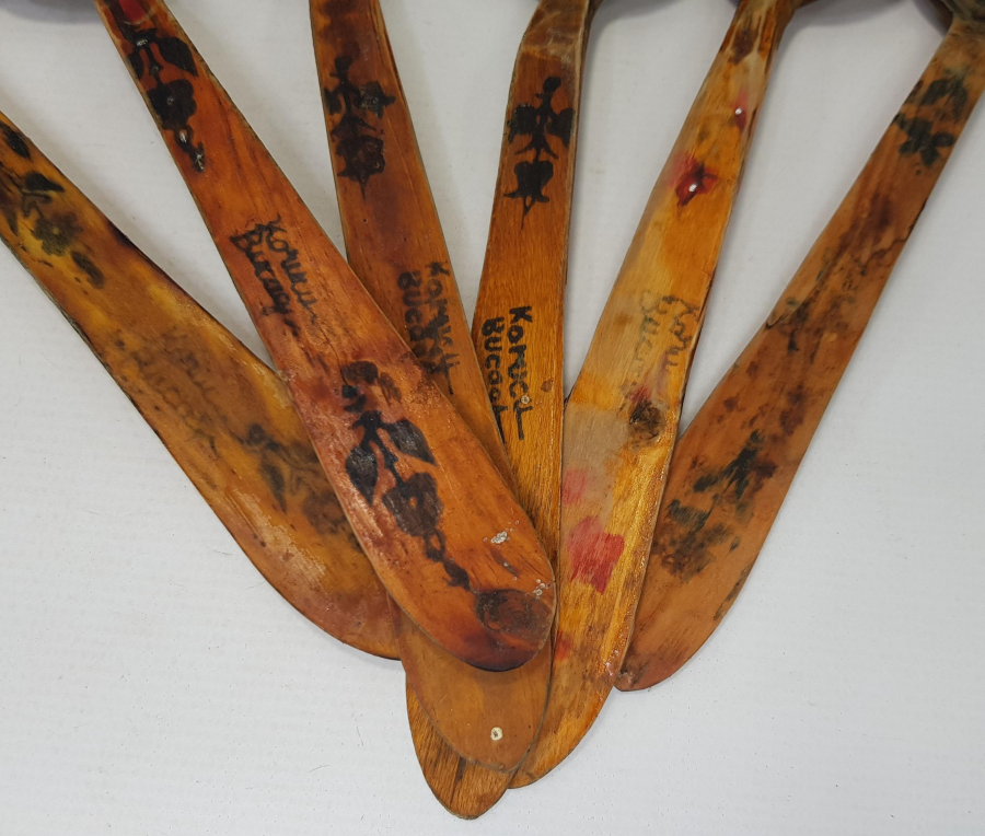 OSMANLI DEVLET ARMASI RESİMLİ TAHTA KAŞIK SETİ