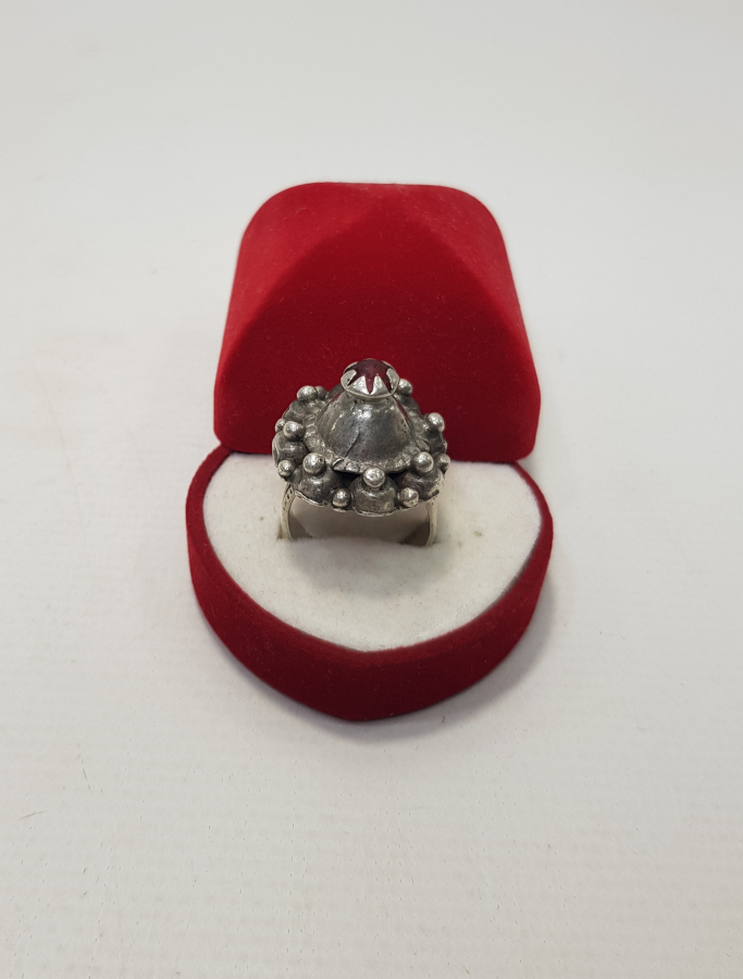 OSMANLI DÖNEMİ KUBBE FORMLU GÜMÜŞ YÜZÜK 