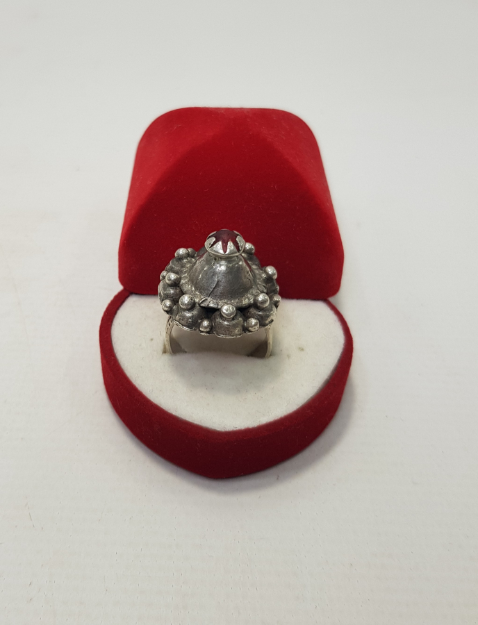 OSMANLI DÖNEMİ KUBBE FORMLU GÜMÜŞ YÜZÜK 