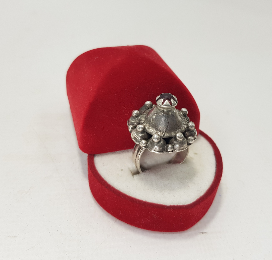 OSMANLI DÖNEMİ KUBBE FORMLU GÜMÜŞ YÜZÜK 