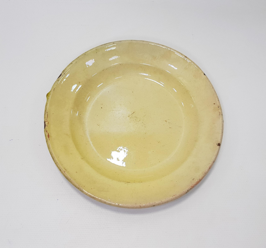 OSMANLI DÖNEMİ ADA İŞİ SIRLI SERAMİK TABAK 