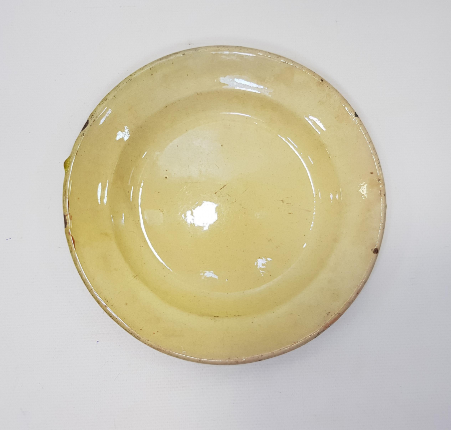 OSMANLI DÖNEMİ ADA İŞİ SIRLI SERAMİK TABAK 