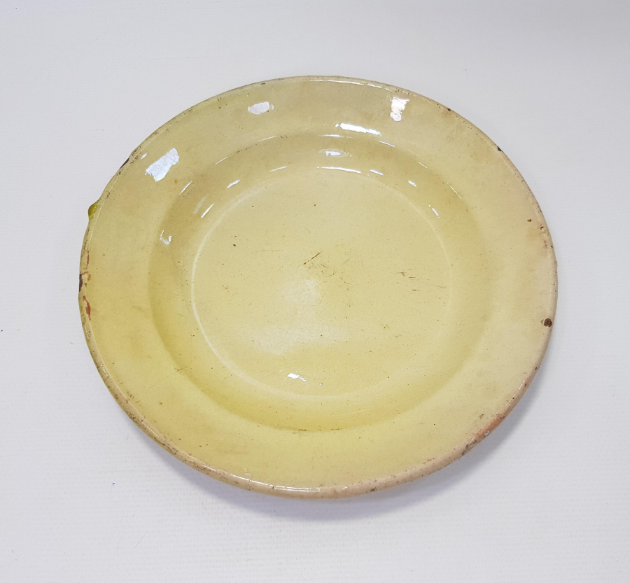 OSMANLI DÖNEMİ ADA İŞİ SIRLI SERAMİK TABAK 