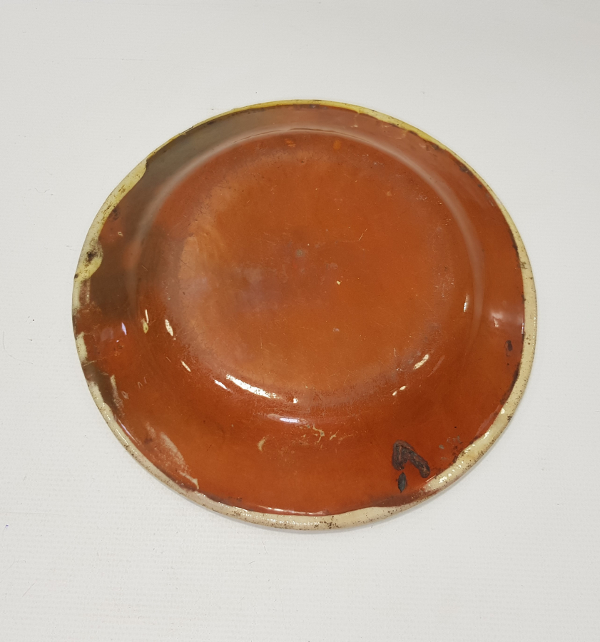 OSMANLI DÖNEMİ ADA İŞİ SIRLI SERAMİK TABAK 