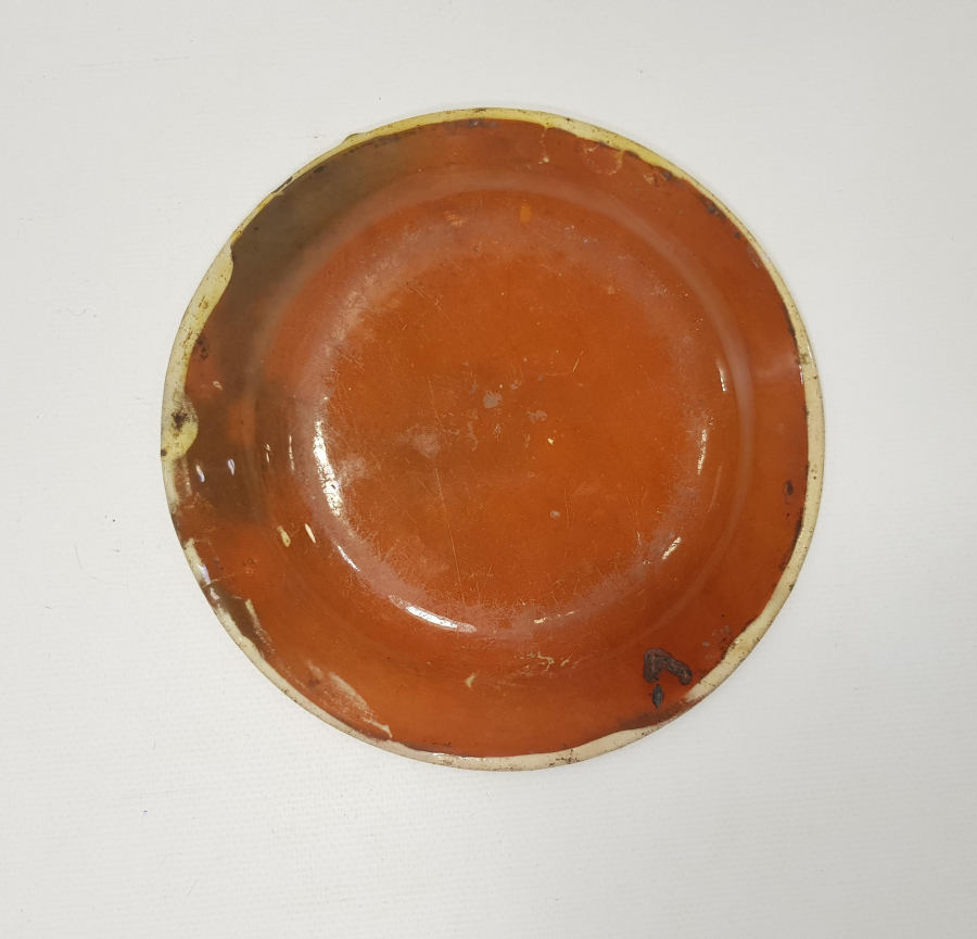 OSMANLI DÖNEMİ ADA İŞİ SIRLI SERAMİK TABAK 