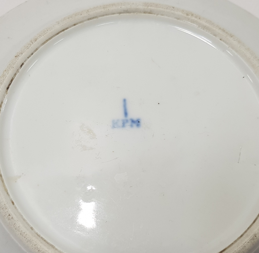 OSMANLI DÖNEMİ RUMCA YAZILI KPM MARKA PORSELEN TABAK 