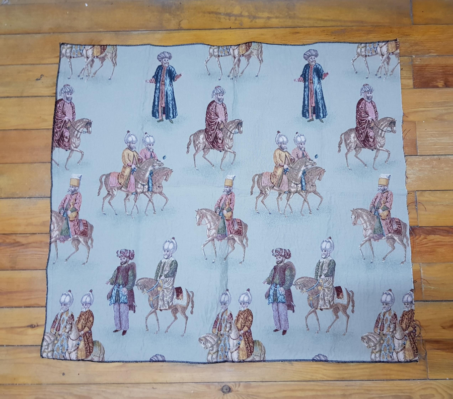 OSMANLI PADİŞAHLAR VE VEZİRLER TEMALI DOKUMA KUMAŞ FRAGMAN