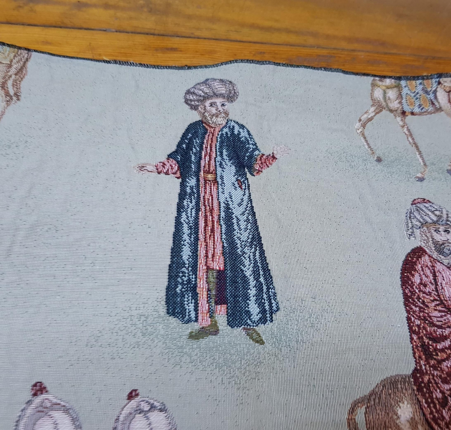 OSMANLI PADİŞAHLAR VE VEZİRLER TEMALI DOKUMA KUMAŞ FRAGMAN