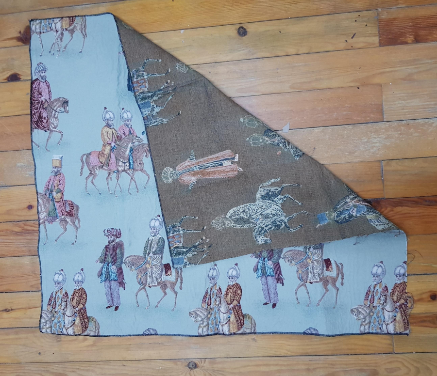 OSMANLI PADİŞAHLAR VE VEZİRLER TEMALI DOKUMA KUMAŞ FRAGMAN