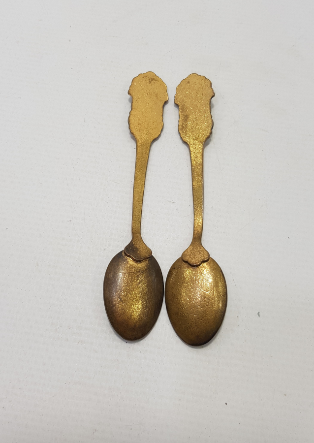RUS YAPIMI MİNELİ BİR ÇİFT ÇAY KAŞIĞI 