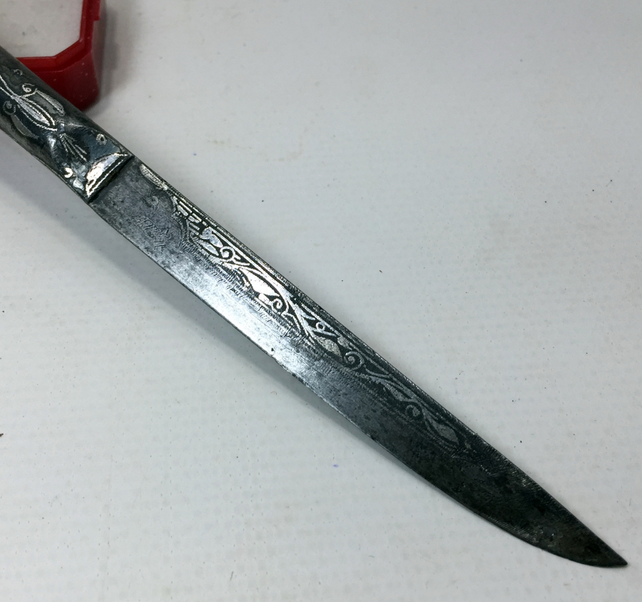 1800 BAŞLARI KOFGARİ İŞÇİLİKLİ SELVİLİ ÇOK NADİR GERDEK KAMASI - GELİN KAMASI