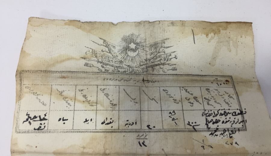 ENVER PAŞA PENÇE MÜHÜRLÜ ASKERİ TERHİS BELGESİ