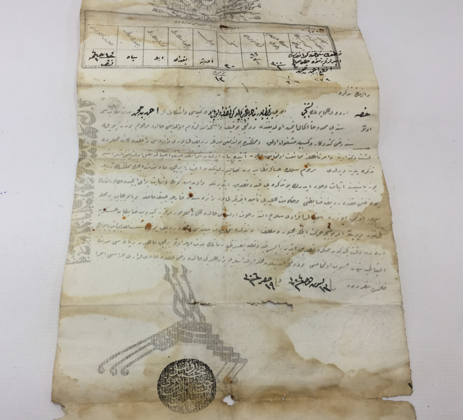 ENVER PAŞA PENÇE MÜHÜRLÜ ASKERİ TERHİS BELGESİ