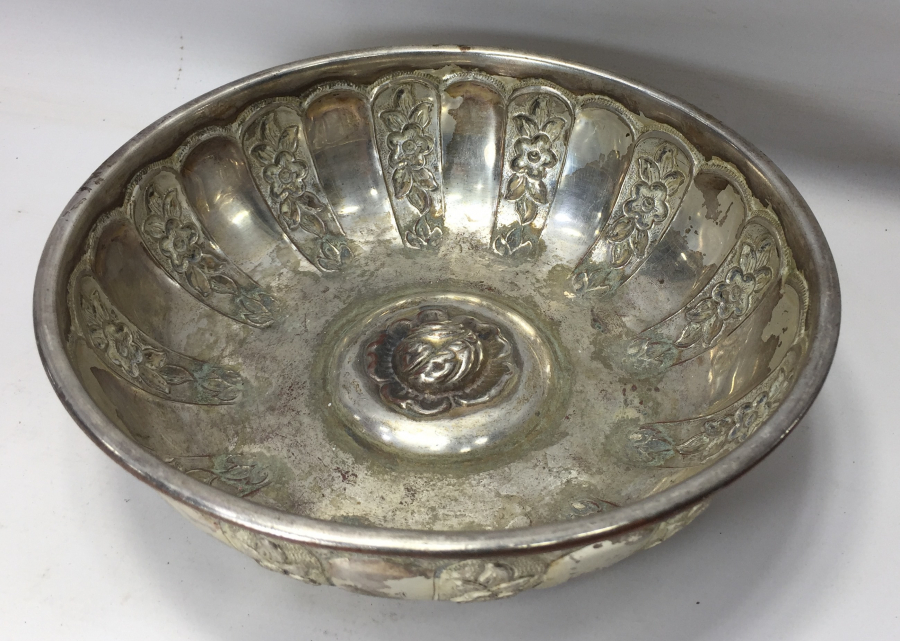 GÜMÜŞ KAPLAMA KABARTMA İŞÇİLİKLİ HAMAM TASI