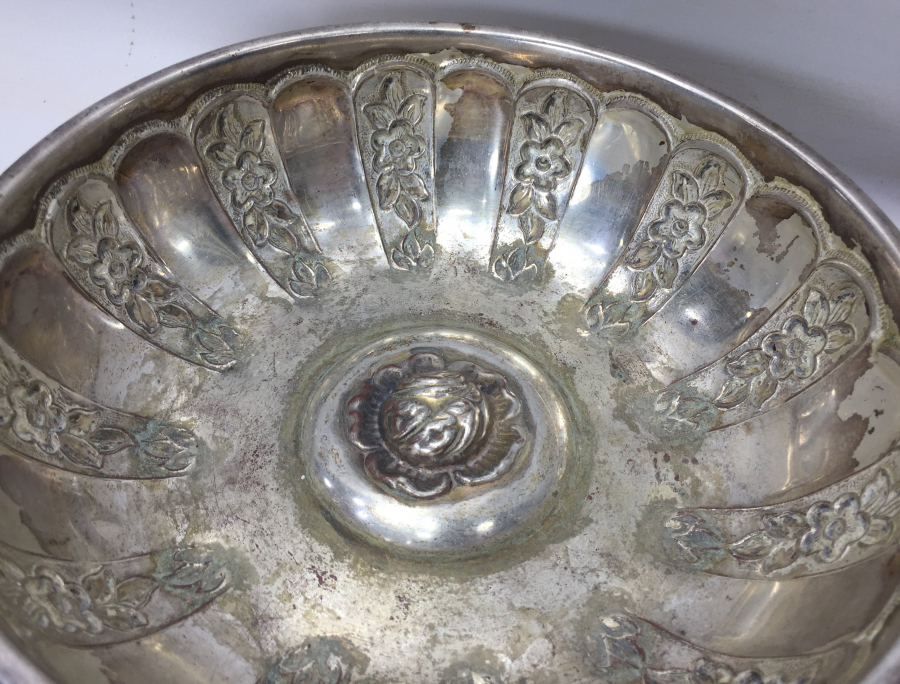 GÜMÜŞ KAPLAMA KABARTMA İŞÇİLİKLİ HAMAM TASI