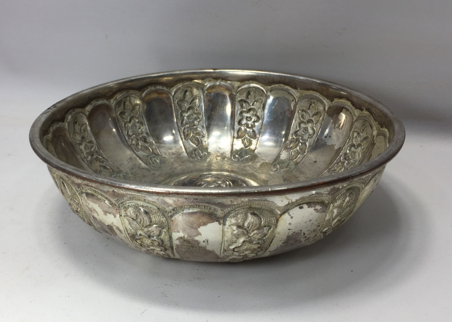 GÜMÜŞ KAPLAMA KABARTMA İŞÇİLİKLİ HAMAM TASI