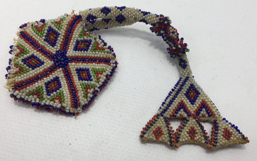 OSMANLI DÖNEMİ BONCUK İŞİ SALLAMASIYLA BERABER CEP SAATİ KESESİ