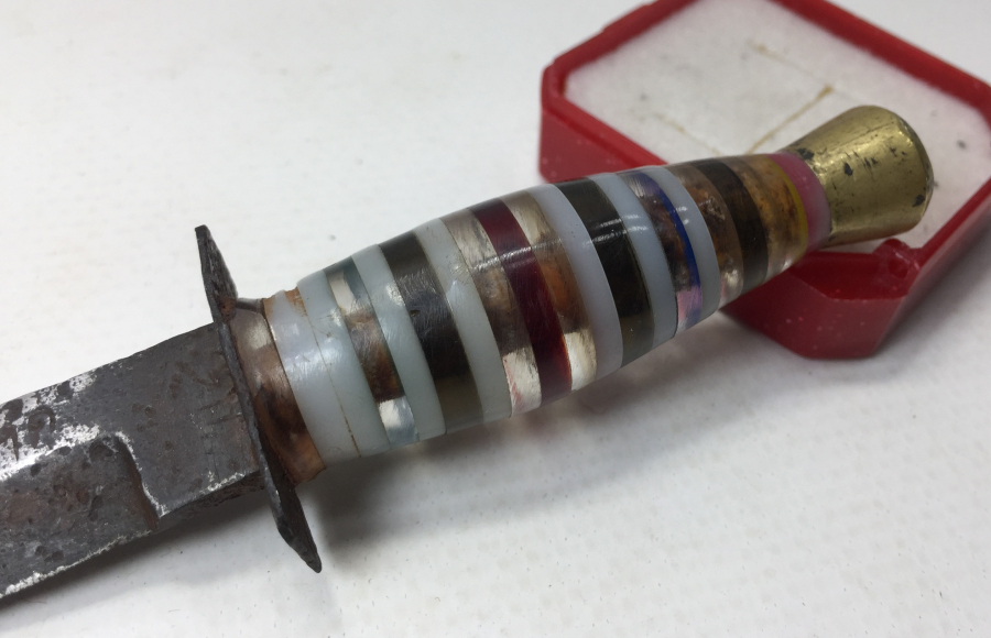 OSMANLI DÖNEMİ ÜZERİ OSMANLICA YAZILI NADİR DOĞDULUK BIÇAĞI 