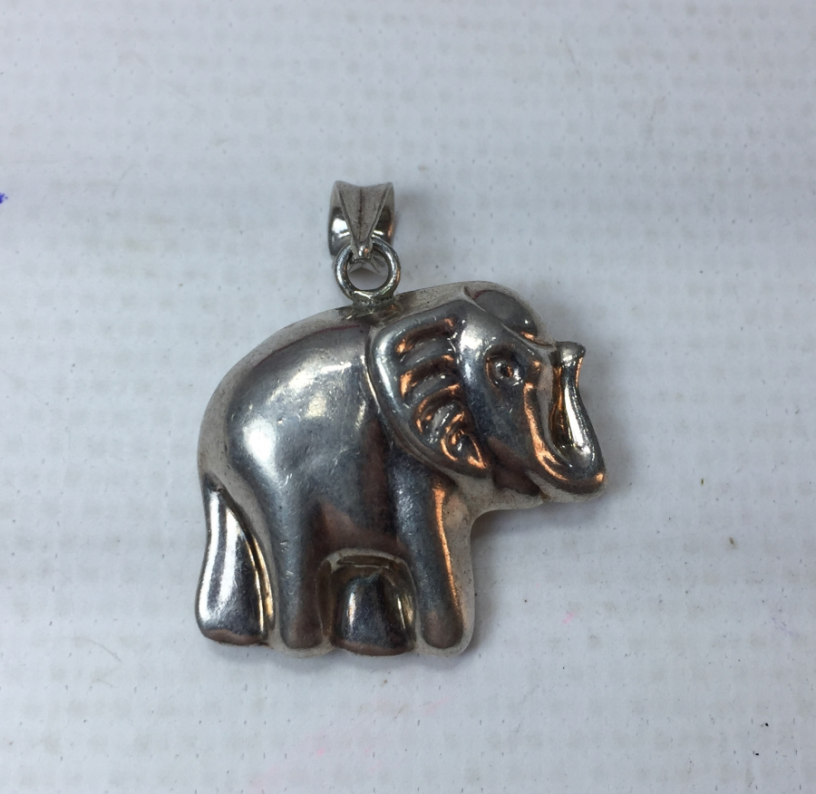 925 AYAR GÜMÜŞ FİL FORMUNDA KOLYE UCU