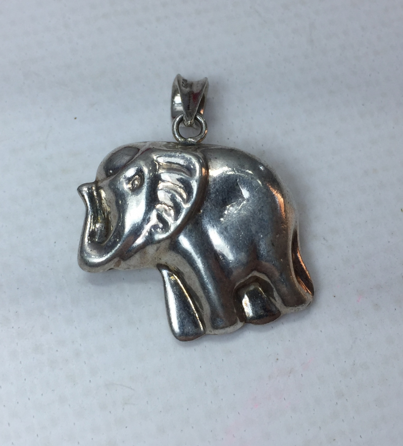 925 AYAR GÜMÜŞ FİL FORMUNDA KOLYE UCU