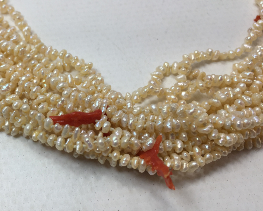 OSMANLI DÖNEMİ MERCANLARLA SÜSLÜ KUM İNCİ GERDANLIK