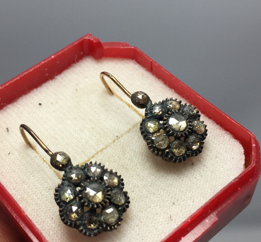 ÖZEL YAPIM ANTİKA  ELMAS KÜPE