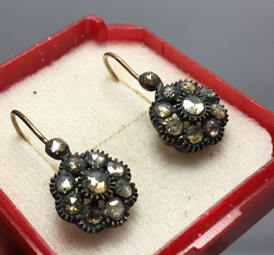 ÖZEL YAPIM ANTİKA  ELMAS KÜPE