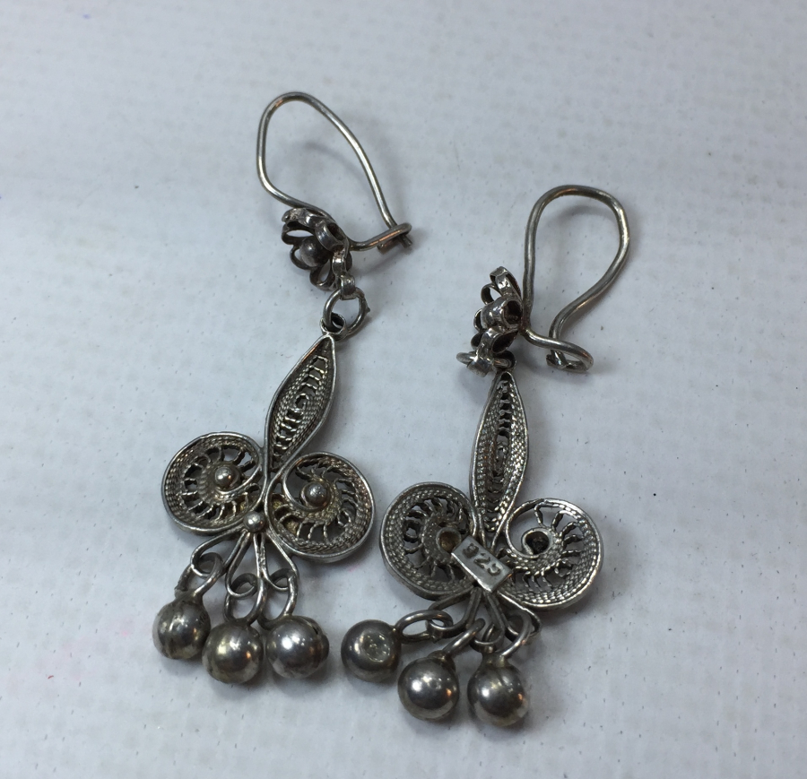 TELKARİ İŞÇİLİKLİ GÜMÜŞ KÜPE