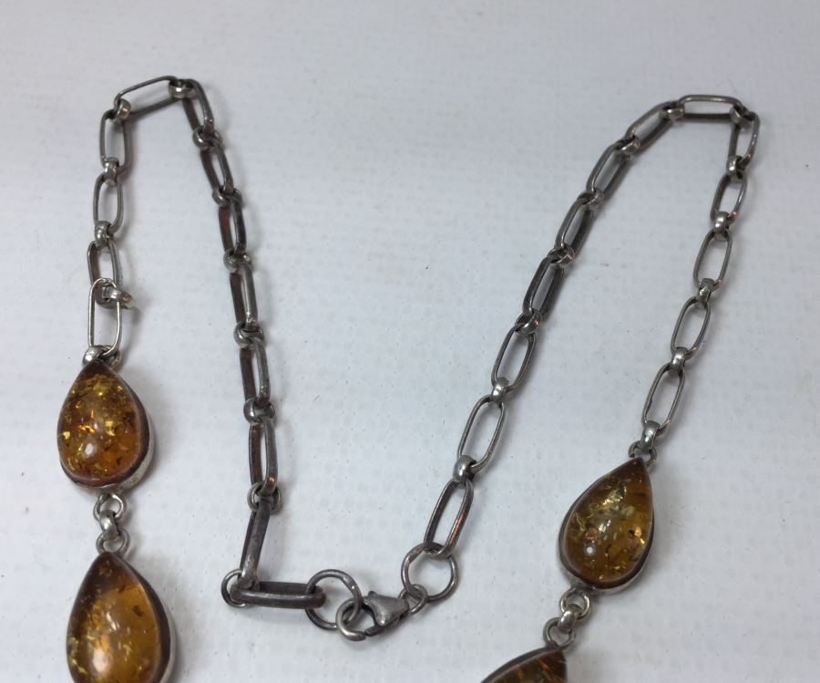 ÜZERİ DAMLA KEHRİBARLI ÖZEL YAPIM GERDANLIK