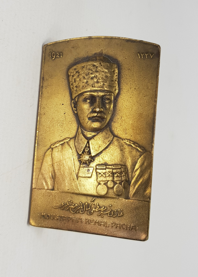 1921 ANKARA ANLAŞMASI ANISINA YAPILMIŞ ATATÜRK PLAKETİ 