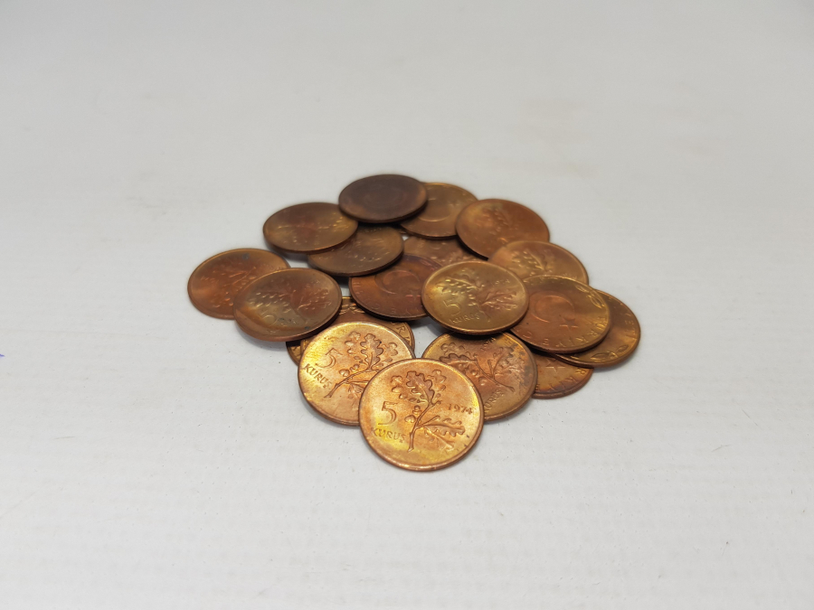 1974 YILI 20 ADET ÇİL 5 KURUŞ