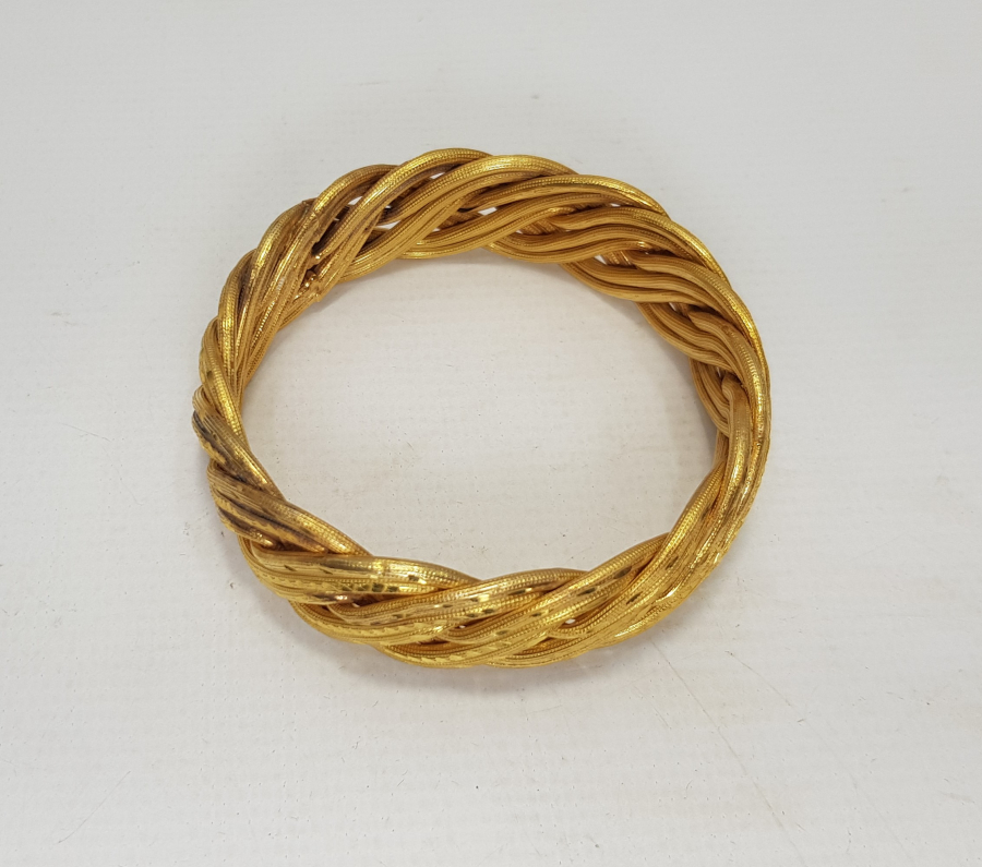 ALTIN KAPLAMA GÜMÜŞ BURMA BİLEZİK