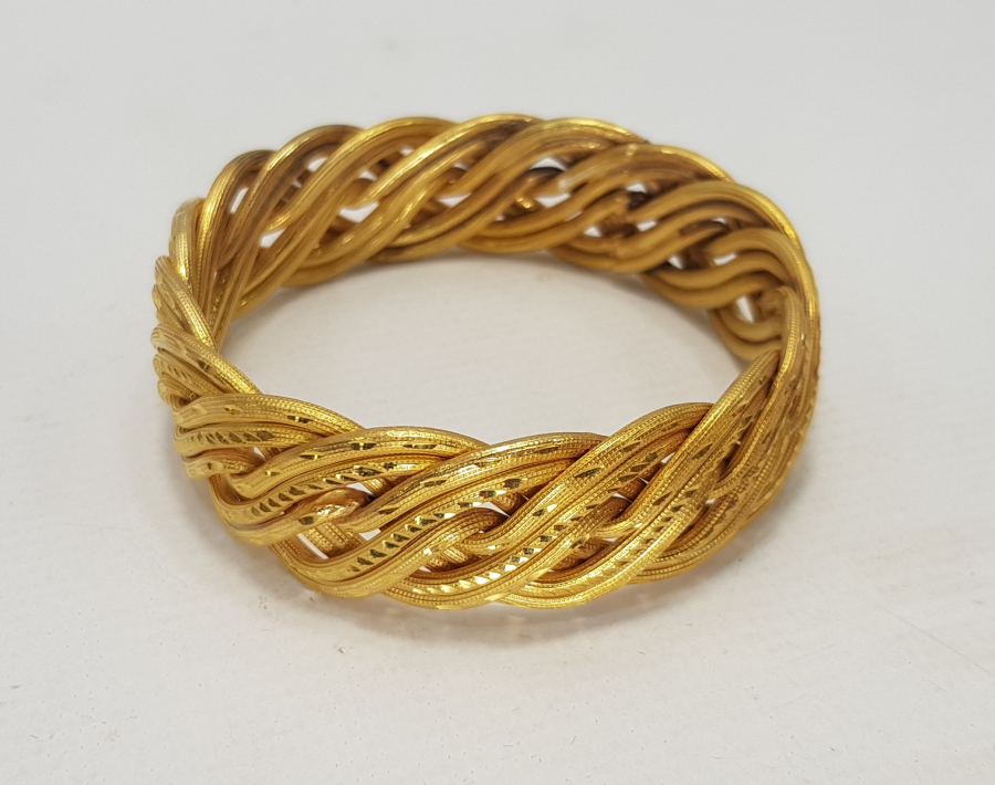 ALTIN KAPLAMA GÜMÜŞ BURMA BİLEZİK