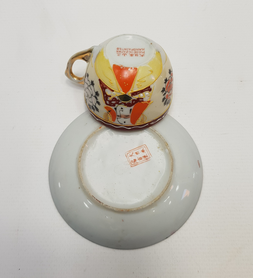 ESKİ JAPON MALI MİNELİ PORSELEN KAHVE FİNCANI