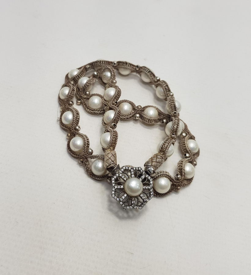 İNCİLİ TRABZON KAZAZ ÖRGÜ KOLYE