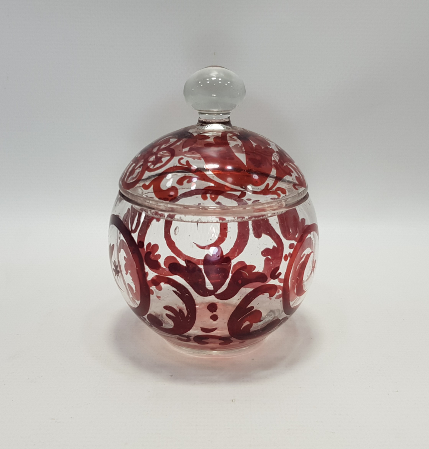 OSMANLI DÖNEMİ AY YILDIZ BAYRAK RESİMLİ KRİSTAL CAM BONBONİYER