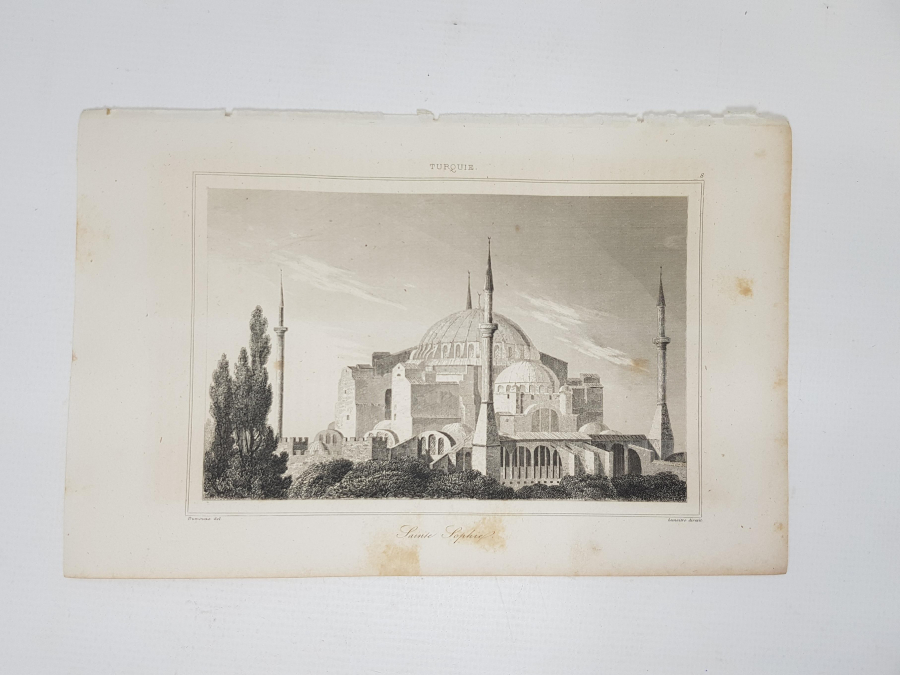 OSMANLI DÖNEMİ AYASOFYA CAMİİ GRAVÜRÜ