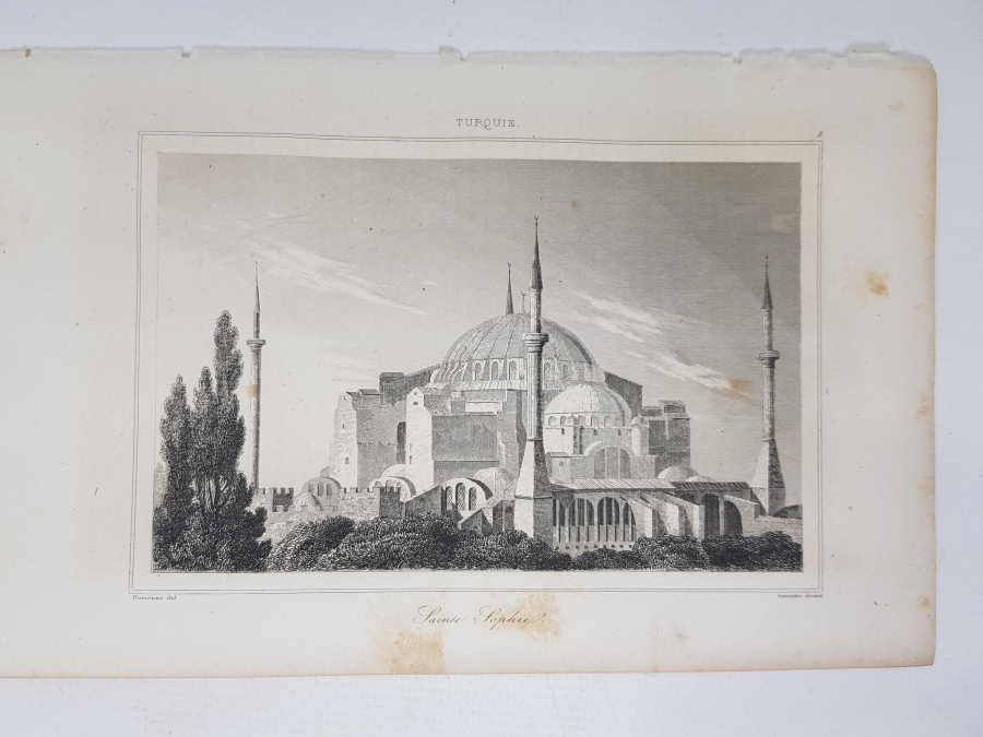 OSMANLI DÖNEMİ AYASOFYA CAMİİ GRAVÜRÜ