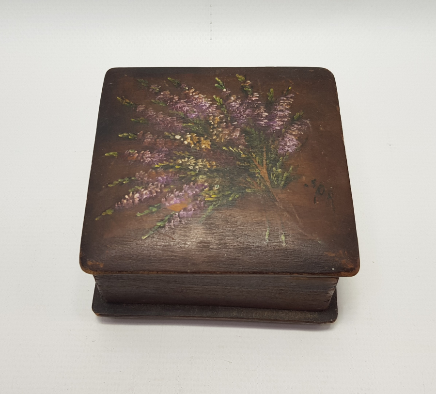 OSMANLI DÖNEMİ EL BOYAMA İMZALI AHŞAP KUTU 