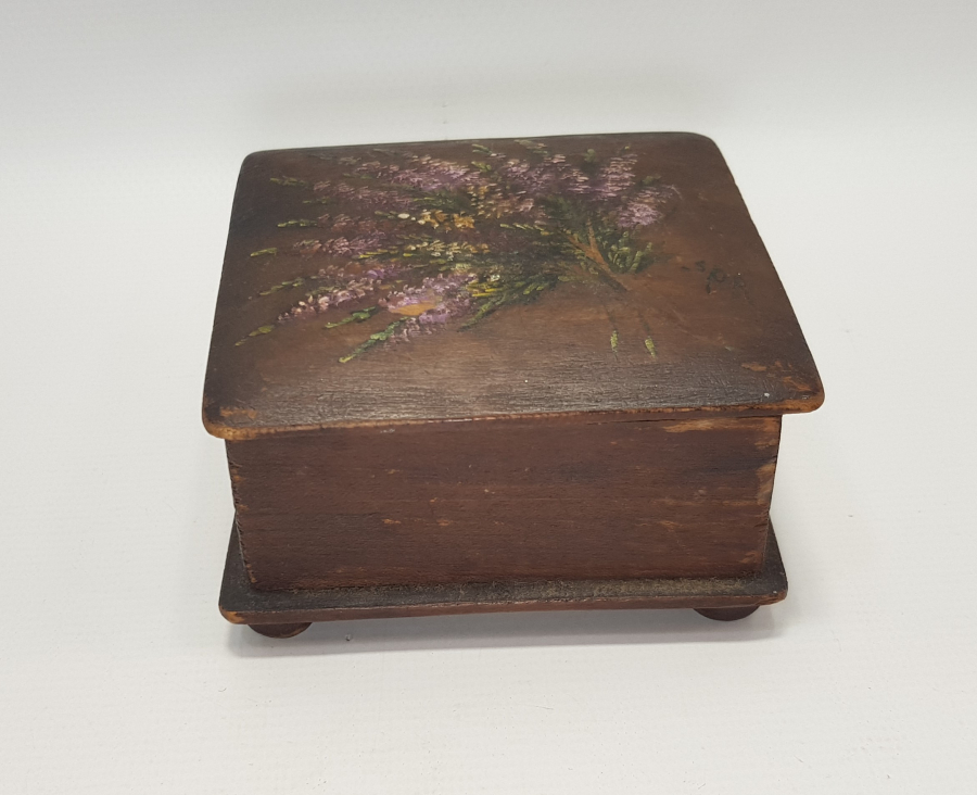OSMANLI DÖNEMİ EL BOYAMA İMZALI AHŞAP KUTU 
