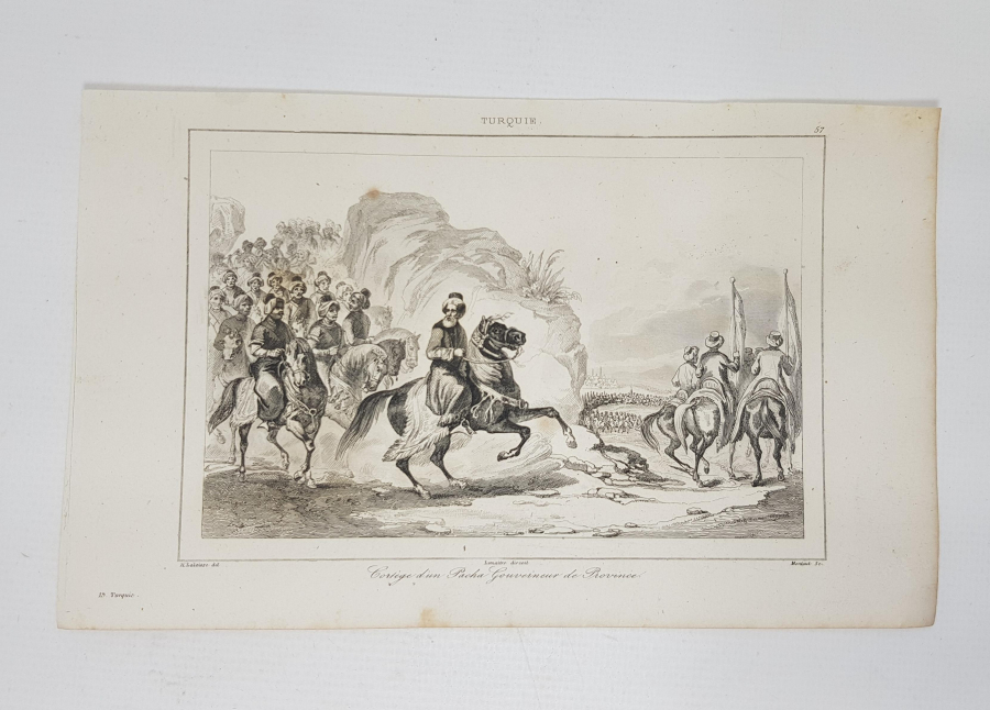 OSMANLI DÖNEMİ GRAVÜR: PAŞA SEFERE ÇIKARKEN