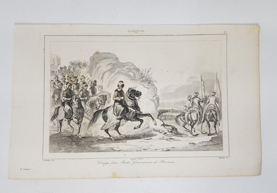 OSMANLI DÖNEMİ GRAVÜR: PAŞA SEFERE ÇIKARKEN