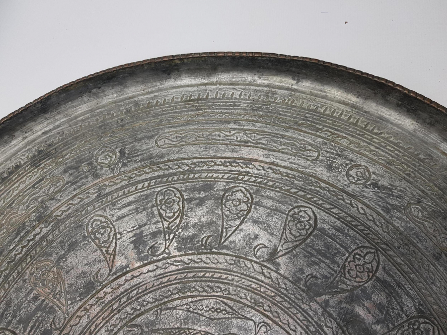 OSMANLI DÖNEMİ CAMİ RESİMLİ BAKIR SİNİ