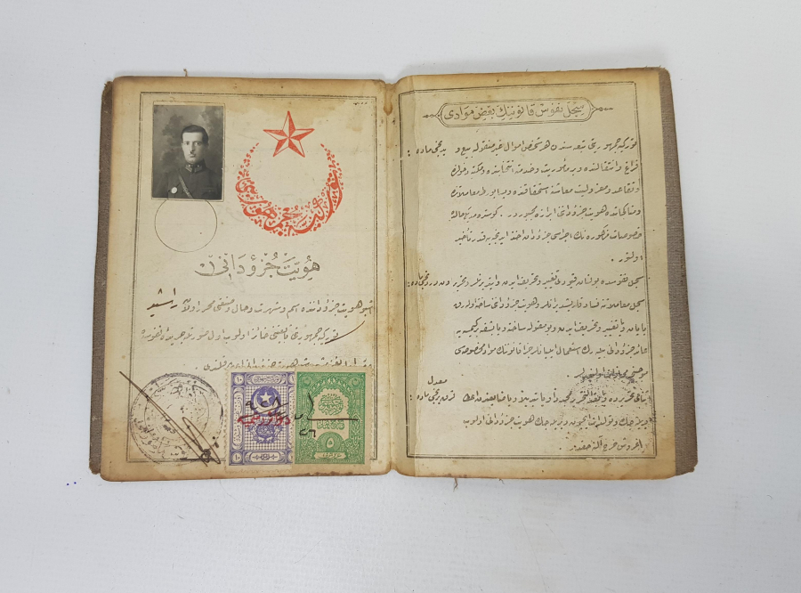 OSMANLICA YAZILI İSTİKLAL MADALYALI SUBAY HÜVİYETİ 