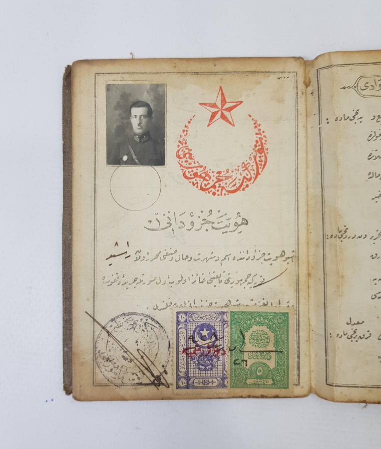 OSMANLICA YAZILI İSTİKLAL MADALYALI SUBAY HÜVİYETİ 