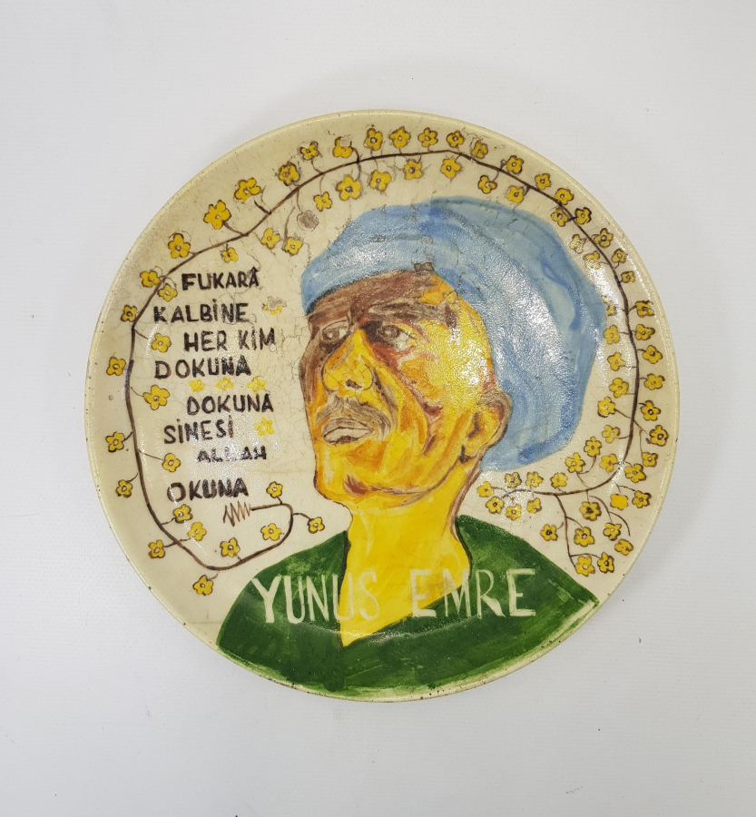 YUNUS EMRE GÖRSELLİ KÜTAHYA SERAMİK TABAK 