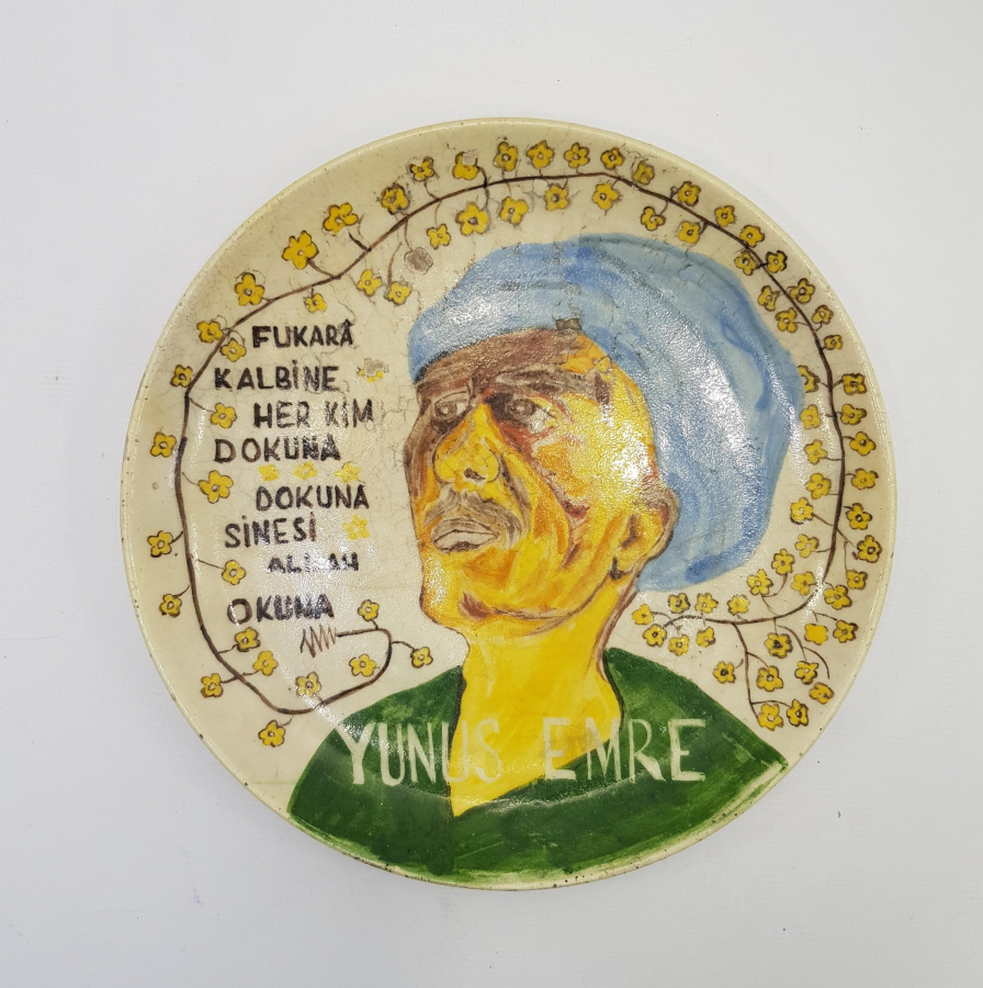 YUNUS EMRE GÖRSELLİ KÜTAHYA SERAMİK TABAK 