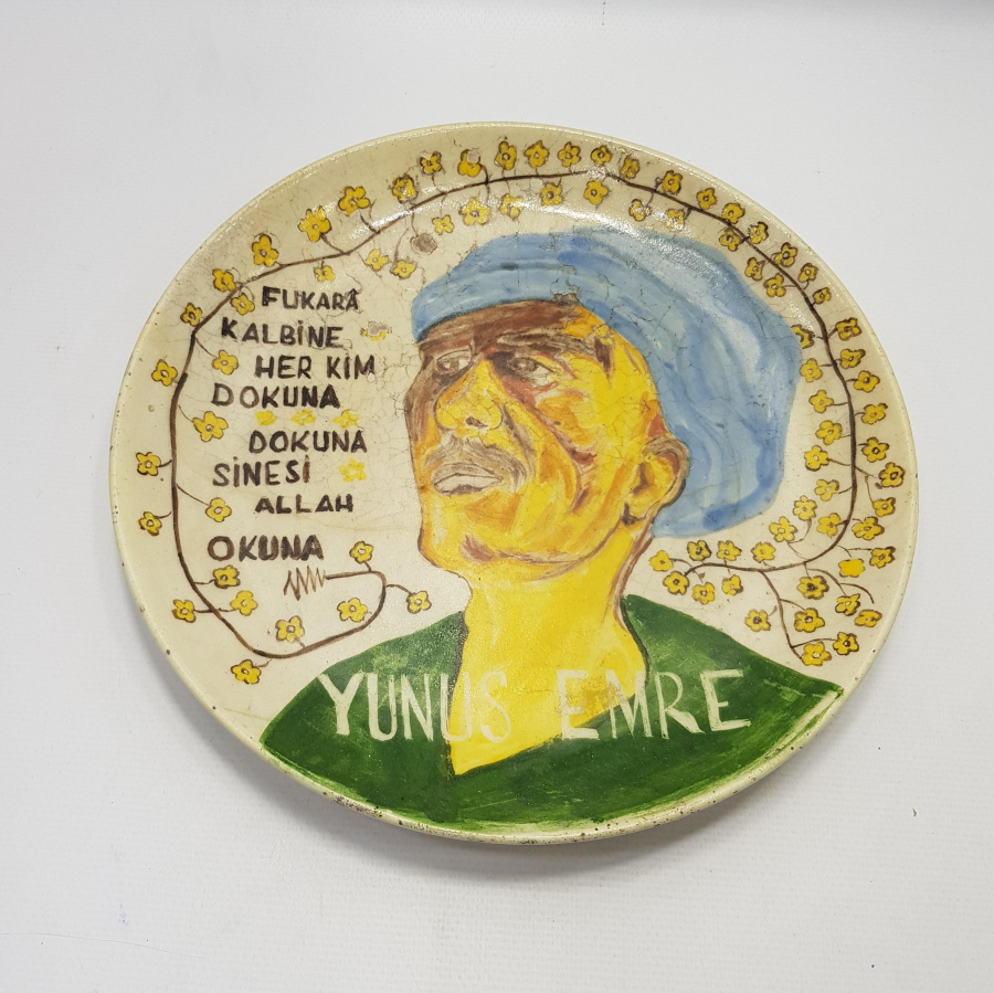 YUNUS EMRE GÖRSELLİ KÜTAHYA SERAMİK TABAK 