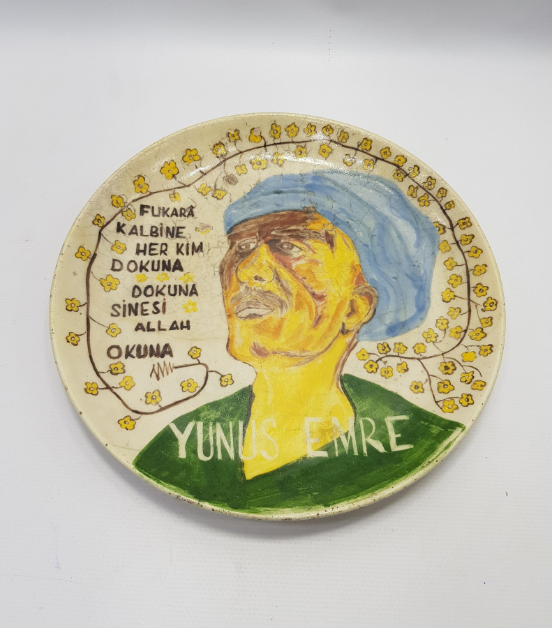 YUNUS EMRE GÖRSELLİ KÜTAHYA SERAMİK TABAK 
